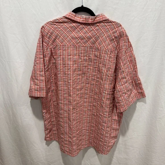 Cabela’s Plaid Short Sleeve Outdoor Shirt 2XL Coolmax UPF30 Textured Button Up - Picture 11 of 16